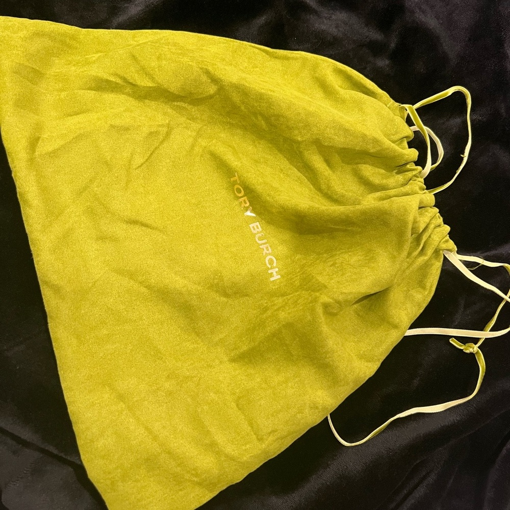 Tory Burch Lime Green Drawstring Pouch